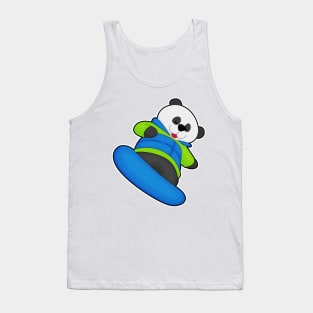 Panda as Snowboarder with Snowboard Tank Top